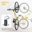 monTEK Swivel Bike Wall Mount, Bike Hangers for Garage, Space-Saving Vertical Bike Rack, Sturdy Bike Storage Rack Holds Up to 66lbs, Easy to Install, 4 Pack