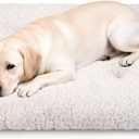 Dog Bed Crate Pad - Rosette Pattern White Velvet Pet Bed Anti-Slip Comfy Kennel Pad for Crates Rosette White XL (X-Large 42"x28")