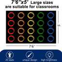 Classroom Rugs Elementary, Colorful Circle, 5'x7'6", Seats 20, 4'11" x 7'6"
