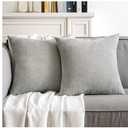 MIULEE Pack of 2 Light Grey Decorative Pillow Covers 18x18 Inch Soft Chenille Couch Throw Pillows Farmhouse Cushion Covers for Home Decor Sofa Bedroom Living Room