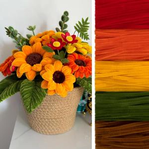 Peryiter 500 Pieces Pipe Cleaners Chenille Stems for Flowers Craft Supplies Bulk Fluffy Fuzzy Sticks for DIY Art Projects Creative Gift Wrapping Party Decorations(Fall Color,12 Inch)