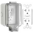 20A GFCI Outdoor Electrical Outlet Box, Hilictokt IP66 Waterproof & Lockable Enclosure, NEMA 5-20 Rated with Double Socket  Ideal for Gardens, Yards, Sports Fields (UL Listed)-Compatible 15A