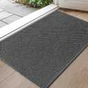 Color&Geometry Small Ultra Thin Indoor Door Mat 17"x30", Machine Washable Front Door Mat Non Slip, Low Profile Entrance Mat Indoor, Absorbent Carpet for Inside, Entry, Entryway, Dark Grey (FOLD) (1'5" x 2'6" (Rectangular))