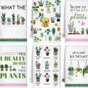 Boyiee 6 Sets Funny Kitchen Towels Plant Gifts for Plant Lovers Women Gardener Succulents Cactus Tea Towels 24 x 16 Inches Wildflower Dish Towels Absorbent Hand Towels for Gardening Housewarming Gift