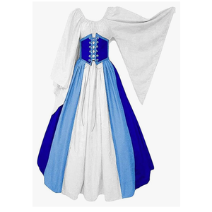 Abaowedding Women's Renaissance Medieval Costumes Dress Trumpet Sleeves Gothic Retro Gown, Size M