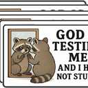 6Pcs God is Testing Me and I Have Not Studied Sticker - God is Testing Me and I Have Not Studied Bumper Stickers - 5"x3" Premium UV Printing  Vibrant & Long-Lasting Colors Opossum Stickers