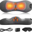 3 in 1 Lower Back Massager, Triple Fusion Back Massager with Heat, Vibration and Stretch, Lumbar Support Pillow with Ergonomic Memory Foam for Bed and Chair (Grey)