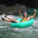 VOFiTNY Inflatable River Tubes for Floating Heavy Duty, Heptagon River Rafts for Adults, 43" River Run Tubes for Floating/Surfing/Tubing Adventures, Heavy Duty Tubes for River/Whitewater/Lake/Ocean (43 in x 43 in x 10", Mint)