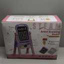 Kids Easels for Toddlers 2-4 Double Sided Kids Art Easel with Magnetic White Board Chalk Board Adjustable Stand Drawing Painting Easel Learning Toys 2 3 4 Year Old Girl Birthday Christmas Gifts Pink