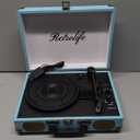 Record Player with Speakers 3-Speed Bluetooth Suitcase Portable Vinyl Record Player Belt-Driven RCA Line Out AUX in Headphone Jack Vinyl Vintage Turntable Blue