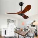 36 Inch Small Ceiling Fan no Light, Outdoor Ceiling Fans Without Lights with Remote Control, 3 Blades Solid Wood Propeller for Patio, Indoor, Living Room, Bedroom, Porch, Farmhouse