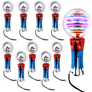 10 Pcs Light Up Ball Wand Flashing LED Ball Wand Spinning Light Magic Wand Toy for Kids Toddlers Colorful Classroom Prizes Party Favor Birthday Gift
