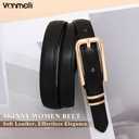 Women Skinny Leather Belt Thin Waist Belt for Women