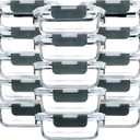 M MCIRCO [15-Pack,13 oz 1.5 Cup Glass Meal Prep Containers, Small Glass Food Storage Containers with Lids, Airtight Lunch Containers, Microwave, Oven, Freezer and Dishwasher Friendly, BPA-free