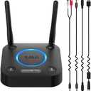 1Mii B06TX Bluetooth 5.2 Transmitter for TV to Wireless Headphone/Speaker, Bluetooth Adapter for TV w/Volume Control, AUX/RCA/Optical/Coaxial Audio Inputs, Plug n Play, aptX Low Latency & HD (B06TX_Black)