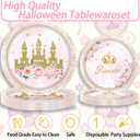 Pink Castle Party Supplies Set, Princess Theme 141 Pieces with Plates, Napkins, Cups and Tableware for 20 Guest Pink Castle Design Cuterly for Princess Party