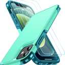 SPIDERCASE Designed for iPhone 12 Case/iPhone 12 Pro Case, [10 FT Military Grade Drop Protection] [with 2 pcs Tempered Glass Screen Protector] Protective Cover for iPhone 12/12 Pro (Green)