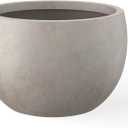 Kante Small Round Bowl Weathered Concrete Planter 11.8" Dia, Outdoor | Rubber Plug for Indoor, Drainage for Garden, All-Weather Cement Flower Pot, Handcrafted, Anti-Frost & UV, Modern Home Decor