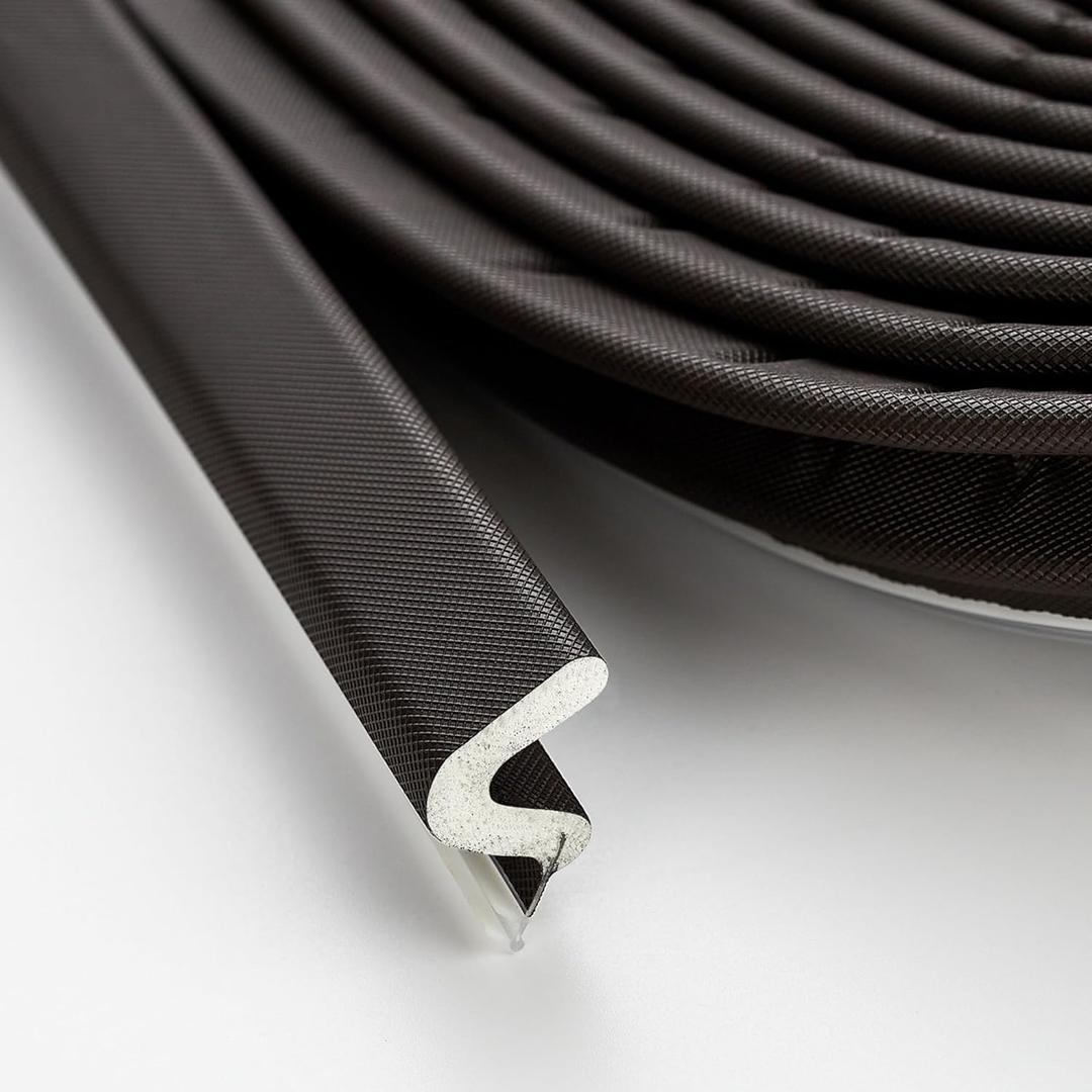 Weather Stripping Door Seal Strip - Soundproof Q-Shaped Foam for Exterior Door Frame, Large Gap Seal, Noise Cancelling, Easy to Install (Brown, 26FT)