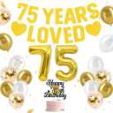 75th Birthday Decorations for Men and Women Gold Party Decorations