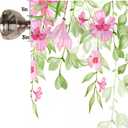 Green Leaves Valances for Windows, Floral Kitchen Short Curtains Rod Pocket Window Treatments Valance for Living Room Bedroom Bathroom Cafe Flower Farmhouse Decor 1 Panel, 42x12 Inch