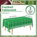 Gatherfun Football Theme Party Disposable Tablecloth Plastic Touchdown Table Cover for Birthday Football Party Games Decoration 54 X 108Inch 3 Pack
