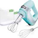 Hamilton Beach Professional 5-Speed Electric Hand Mixer with Snap-On Storage Case, QuickBurst, Stainless Steel Twisted Wire Beaters and Whisk, Mint (62658)