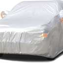 SEAZEN 2 Layers SUV Car Cover Waterproof All Weather, Outdoor Car Covers for Automobiles with Zipper Door, Hail UV Snow Wind Protection (Length Up to 190")