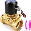 BAOMAIN 2 inch Brass Electric Solenoid Valve,DC 12V Normally Open (NO),DN50 Direct Acting Pneumatic Valve for Water Air Gas,2W-500-50K