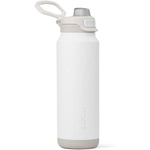 ZULU Powerfill Pro 32oz Stainless Steel Water Bottle with Quick Fill Lid, Triple Walled Vacuum Insulated Metal, Leak Proof Locking Lid, Sip and Chug, Reusable BPA Free, White