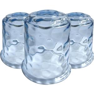 3 Pack Fixture Replacement Globe Shade, Blue Hammer Glass Light Covers for Ceiling Fan Light Fixture Pendant lights Wall Sconces, 1-5/8 Inch Fitter