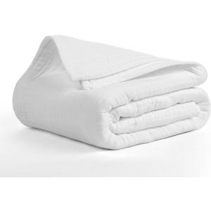 Salt Earth 100% Cotton Muslin Throw Blanket Gauze Blanket 50"X70" Throw 4 Layered for Couch, Bed, Living Room,Lightweight & All Season Blankets & Throws, Easy to wash, Nature & Skin Friendly (White)