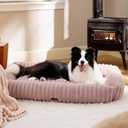 Bedsure Cute Dog Bed for Extra Large Dogs - Washable Furry Puppy Beds, Rectangle Orthopedic XL Pet Beds with Removable Zipper Cover, 43x30x8inches, Blush Pink (43.0"L x 30.0"W x 8.0"Th)