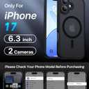 Magnetic Shockproof for iPhone 17 Case,Upgraded[Camera Protection][Compatible with Magsafe][Non-Slip][Mil-Grade Protection] Slim Anti-Yellowing Translucent Matte Phone Case for iPhone 17,Black