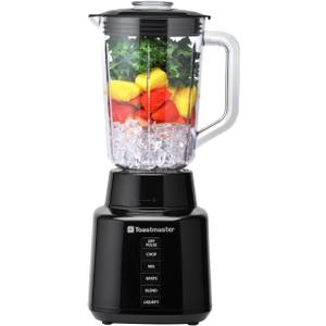 Toastmaster 5 Speed Blender with 48-oz Plastic Jar - Kitchen Blender with Stainless Steel Blades - For Fruit Smoothies & More - Multiple Speeds & Pour-Through Lid