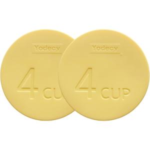 Yodecy Silicone Bowl Lids fit Pyrex Glass Bowls 7201-PC 4 Cup, fit Anchor Hocking Glass Bowls 7201-PC 4 Cup,Replacement Lids(2 Pack Pastel Yellow)