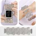 VIQIV Compatible with Apple Watch Bands for Women 38/40/41/42/44/45/46/49mm with Bling Case, Unique Mesh Metal Wide Stylish Dressy Wristband for iWatch Ultra 2 Series SE/10/9/8/7/6/5/4/3