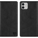 ZZXX for iPhone 12/12 Pro Wallet Case with [RFID Blocking] Card Slot Stand Strong Magnetic Leather Flip Fold Protective Phone Case for iPhone 12/12 Pro Case Wallet(Black-6.1 inch)