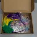 6 Pieces Mardi Gras Costume Accessory Outfit Set Faux Feather Headband headpiece Sequin Fascinators Mask Mardi Gras Beads Necklaces Feather Boa for Men Women Carnival Halloween Party Favor