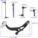 labwork Front Lower Control Arm Ball Joint Sway Bars Tie Rod Replacement for Ford Explorer 2011-2019 k622215 k622216 es800952 ev800893