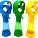 Pack of 3 Elite Battery Powered Handheld Water Misting Fans Personal Outdoor Cooling Fan (Blue/Green/Yellow)