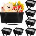 Orchidleaf 24 Pcs Basket for Gifts Empty DIY Bulk Empty Gift Basket 6.5 x 9.8 Inch Kraft Empty Gifts Baskets to Fill with Handles for Party, Weddings, Thanksgiving, Graduation Season (Black)