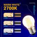 BlueStars G45 E26 Edison LED Filament Globe Bulb 120V 5W (60 Watt Equivalent), 2700K Warm White Light 550lm Non-Dimmable for Indoor Outdoor Holiday Home Decoration - 3 Packs