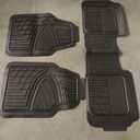 FH Group Automotive Floor Mats Universal Fit Climaproof for All Weather Protection Heavy Duty Rubber fits Most Cars, SUVs, and Trucks, Trim to Fit Black