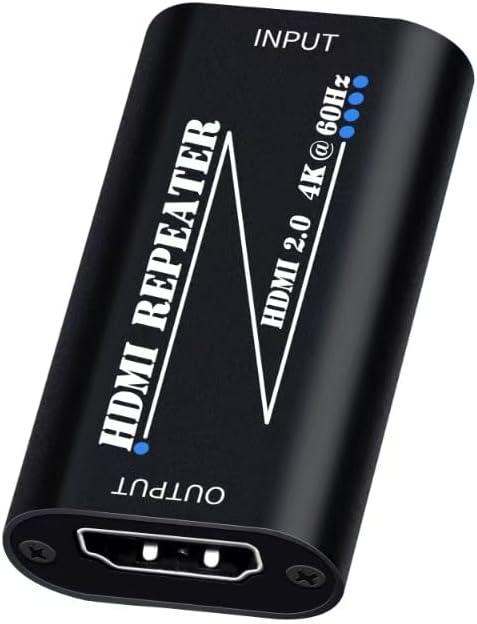 HDMI 2.0 Repeater 4K 60Hz hdmi Signal Booster Amplifier Extender No Power Required for TV/Laptop/PS4/DVD Plug and Play