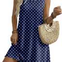 Zeagoo Summer Dresses for Women 2026 Sleeveless Casual Floral Tshirt Sundress with Pockets Loose Tank Beach Dress (Blue, XL)