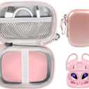 CaseSack Case for PocBuds Headphones 80hrs Playtime Wireless Charging Case Digital Display Sports Ear Buds (Pink)