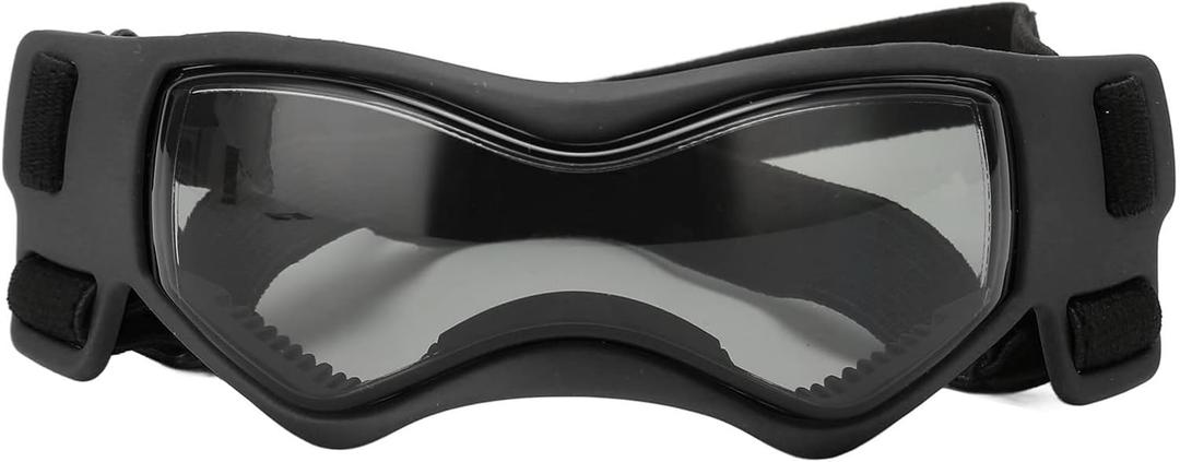 Dog Goggles Soft Silicone Frame Adjustable Protection Sunglasses for Medium Small Dogs Outdoor Driving Cycling Walking Pet Eye Protection Glasses Stylish Comfortable Fit (Black)