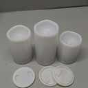 Homemory Solar Powered Candles Outdoor Waterproof, Flickering Glow, Rechargeable Candles, Solar Powered Candles for Outside, Lanterns, Sensor Only, Dusk to Dawn, Set of 3 (D3"xH4"5"6")