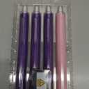 SHYMERY Flameless Advent Candles,Real Wax Battery Operated Electric LED Taper Candles with Remote Timer, Set of 4 Purple & Pink Flickering for Wreath Thanksgiving Christmas Outdoor Centerpieces